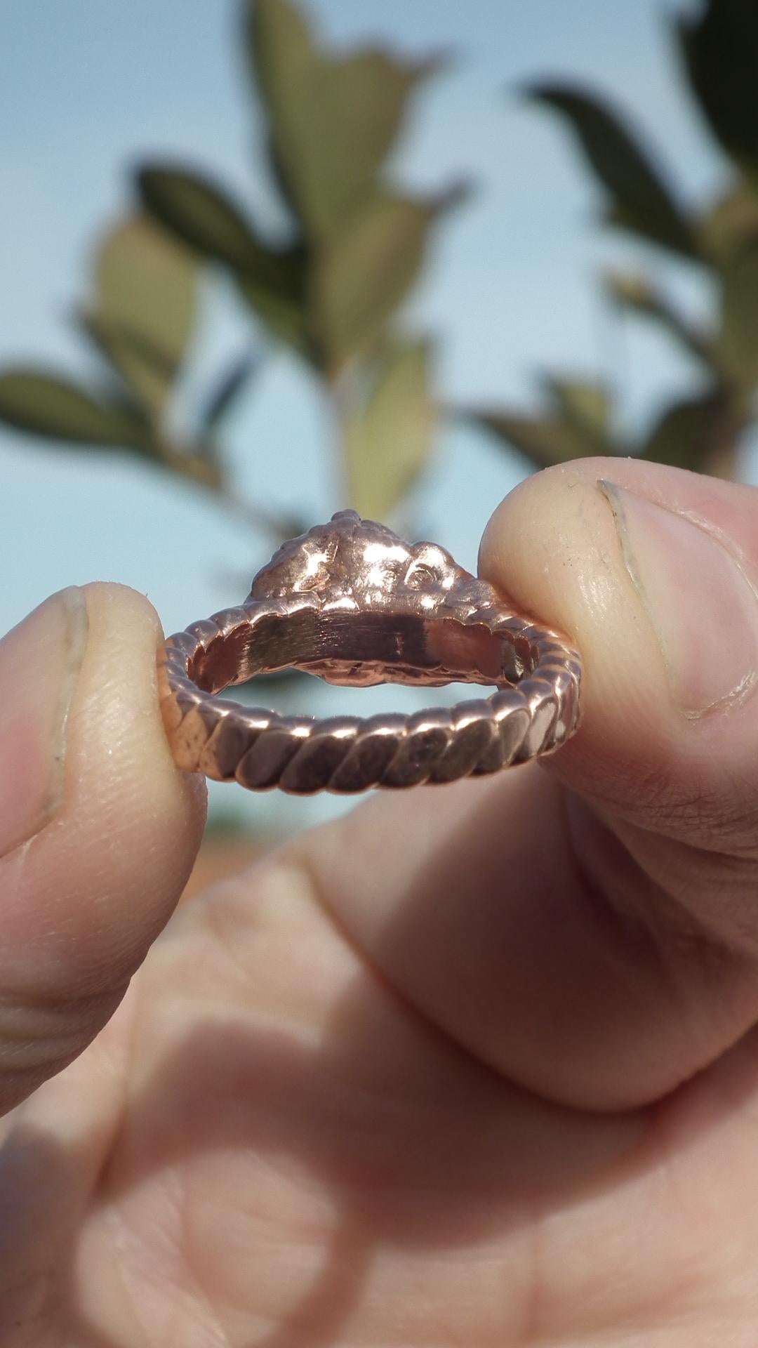 Electroformed Copper rough Lapis Lazuli ring