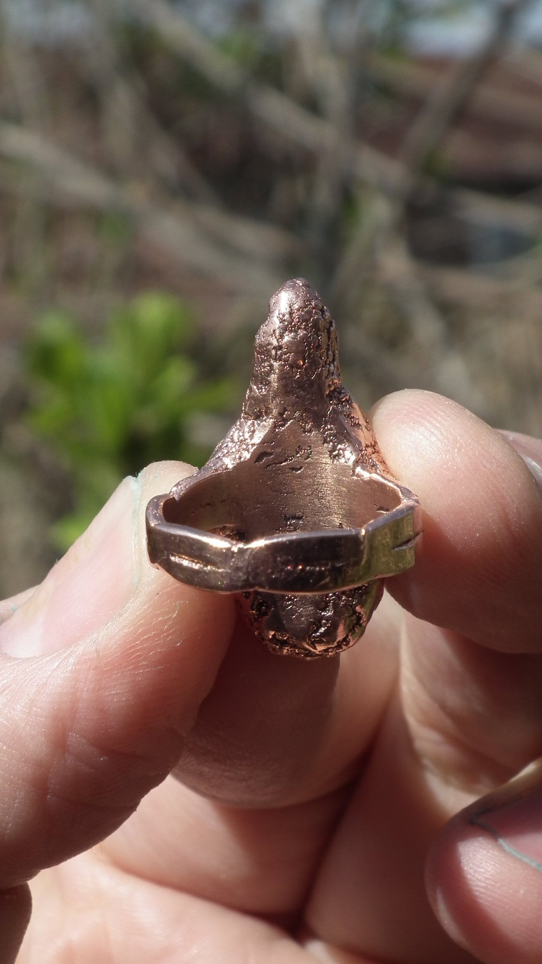 Raw Kyanite Ring / Electroformed copper