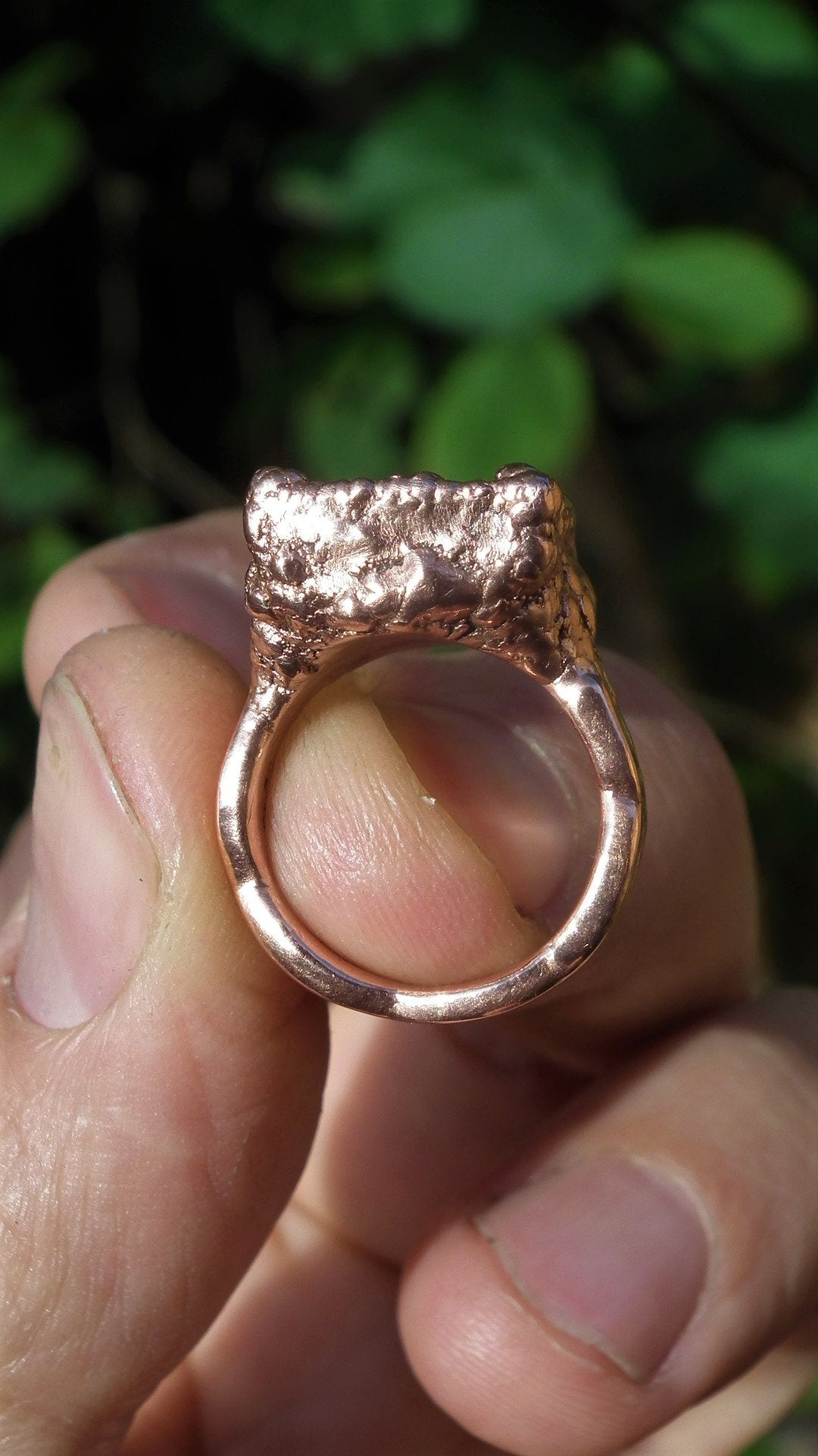 Blue opal ring / Electroformed copper / Opal ring for women