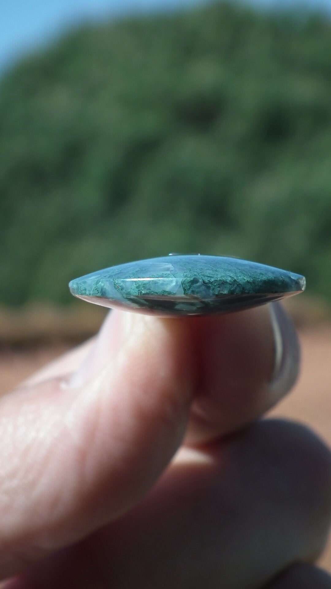 Moss agate necklace with Sterling silver bail // and 50 cm Snake Chain