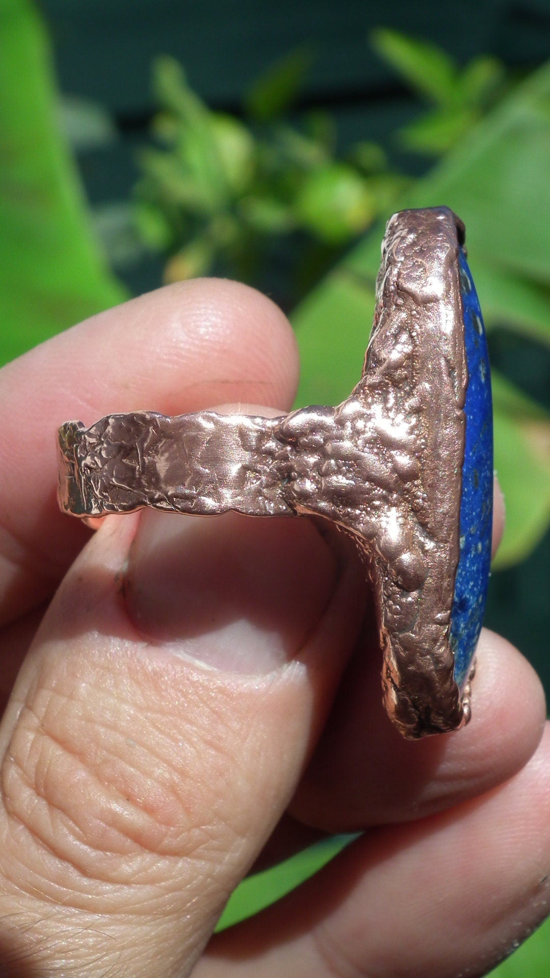 Lapis Lazuli ring / Electroformed copper