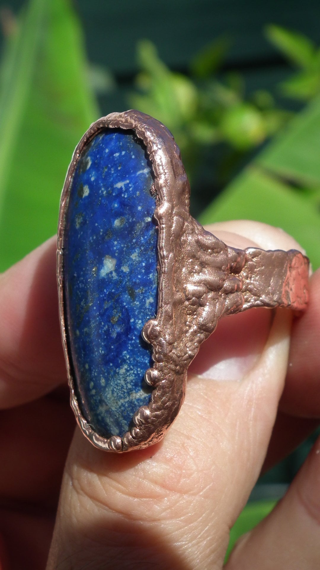 Lapis Lazuli ring / Electroformed copper