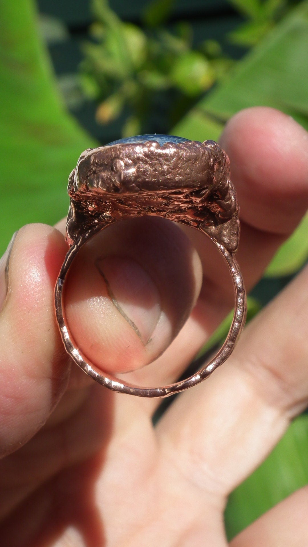 Lapis Lazuli ring / Electroformed copper