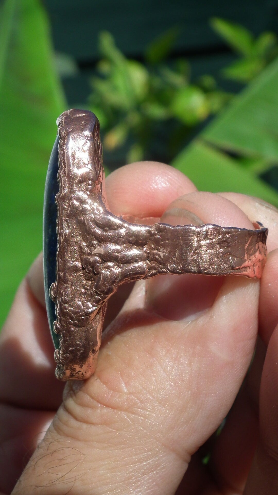 Lapis Lazuli ring / Electroformed copper