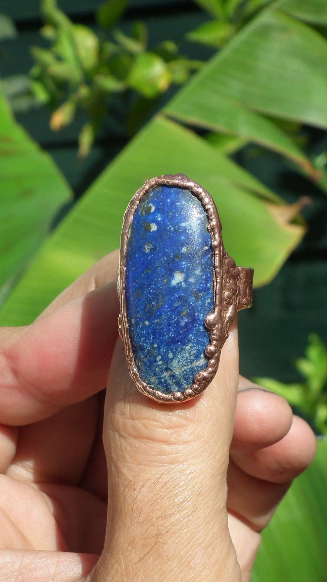 Lapis Lazuli ring / Electroformed copper