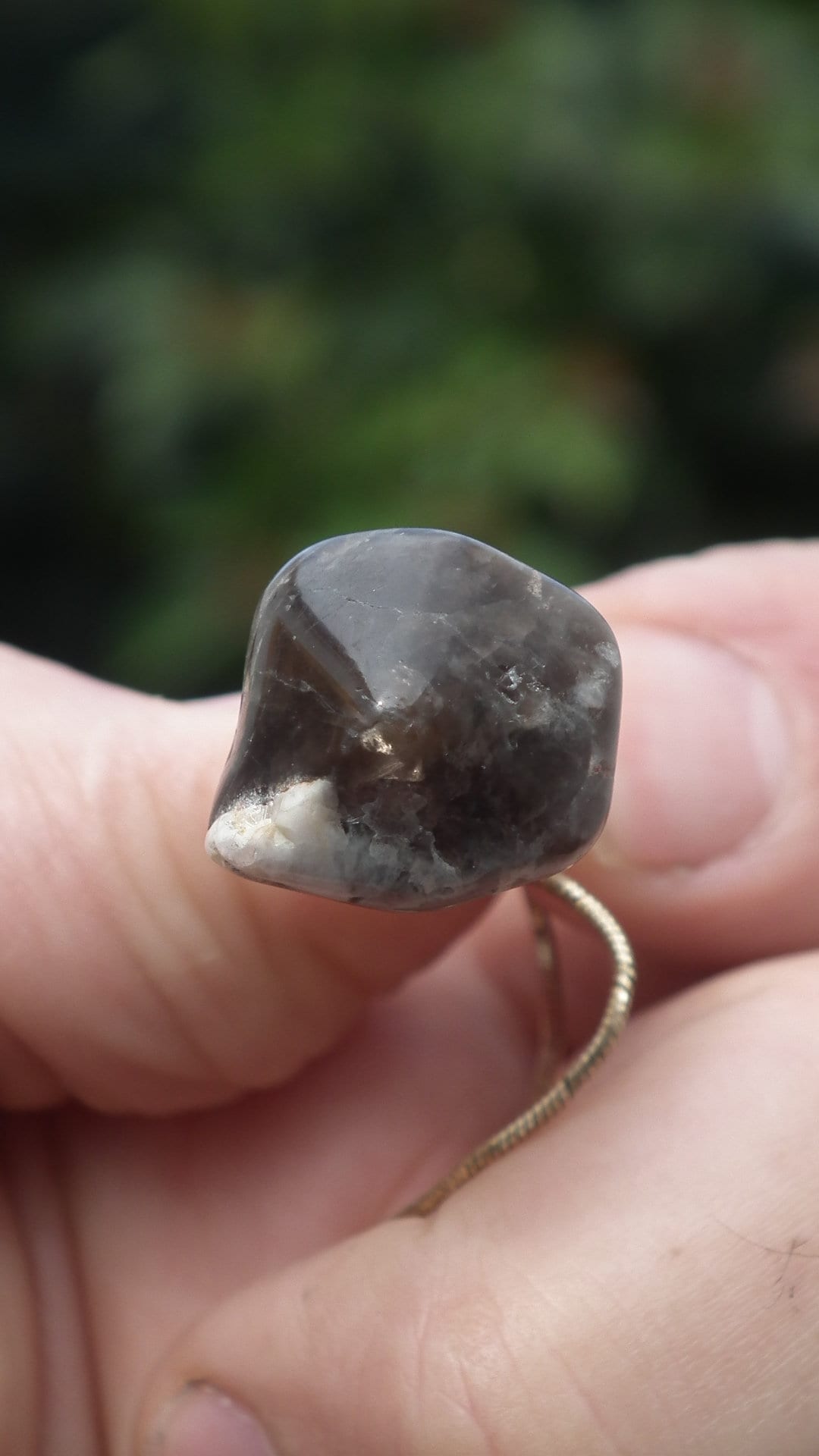 Chevron Amethyst necklace with silver plated bail // amethyst crystal