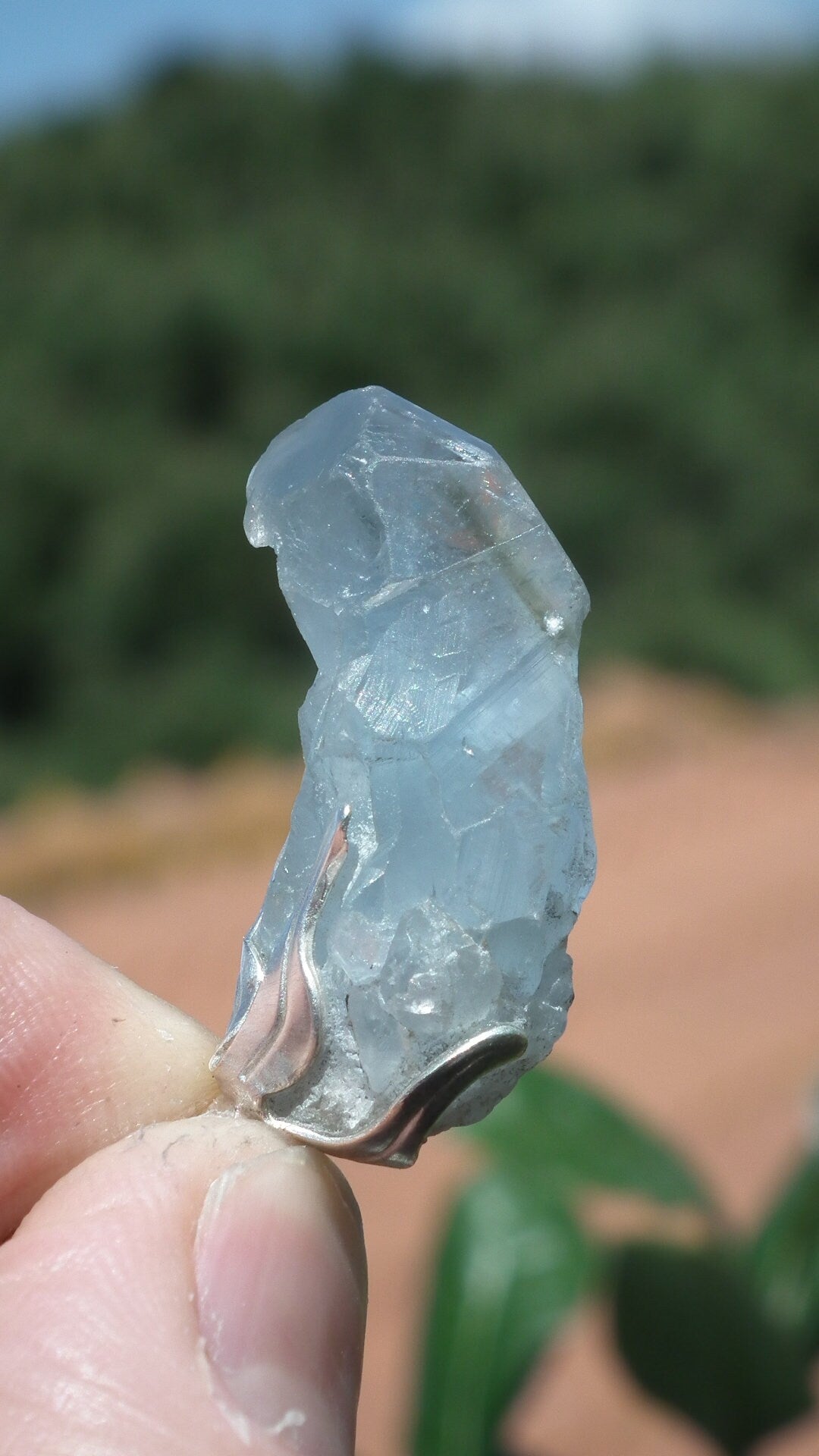 Celestite necklace / Celestite crystal / Blue celestite