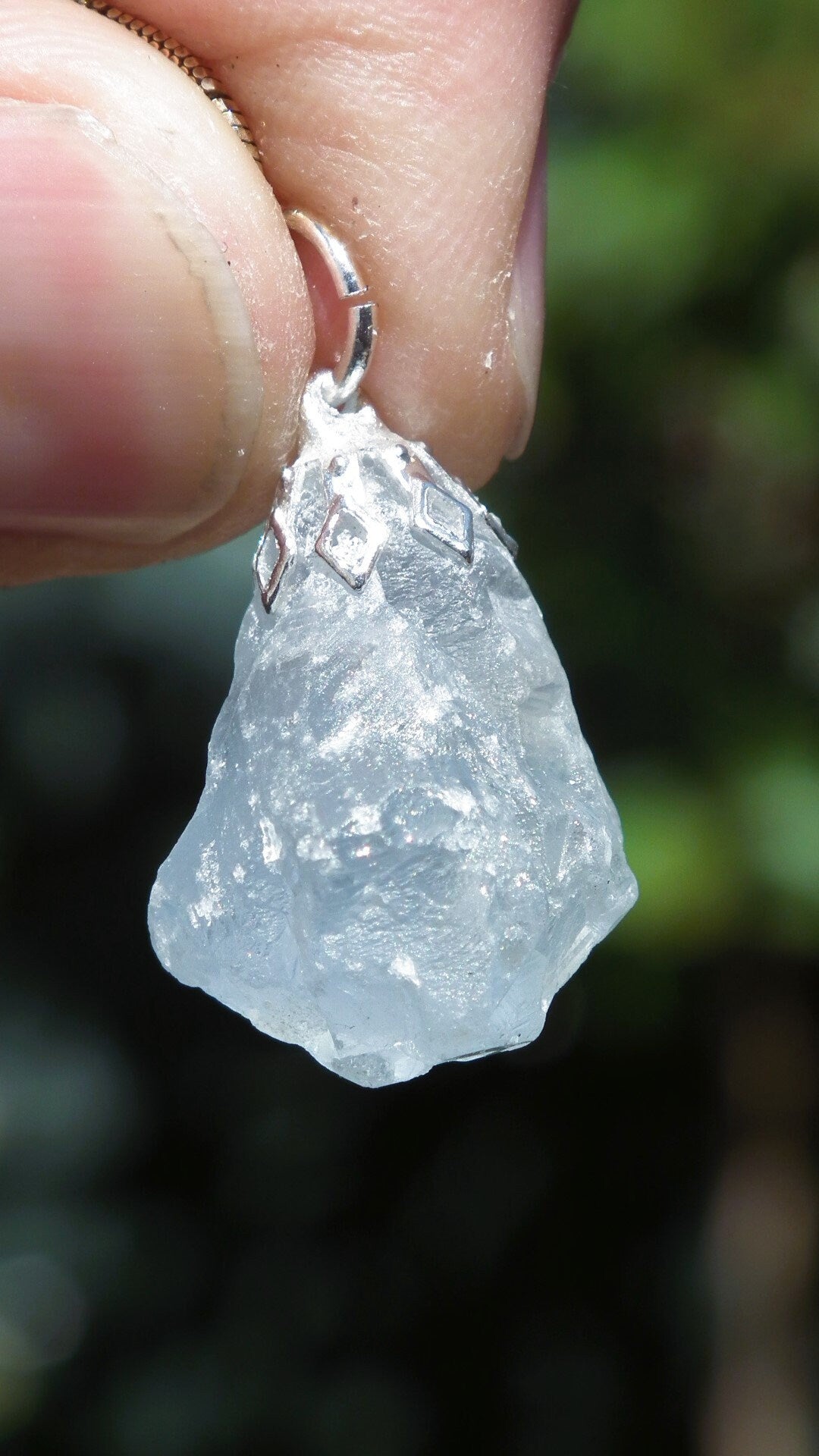 Celestite necklace / Celestite crystal / Blue celestite