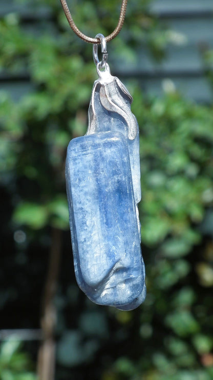 blue kyanite necklace / Polished Blue Kyanite