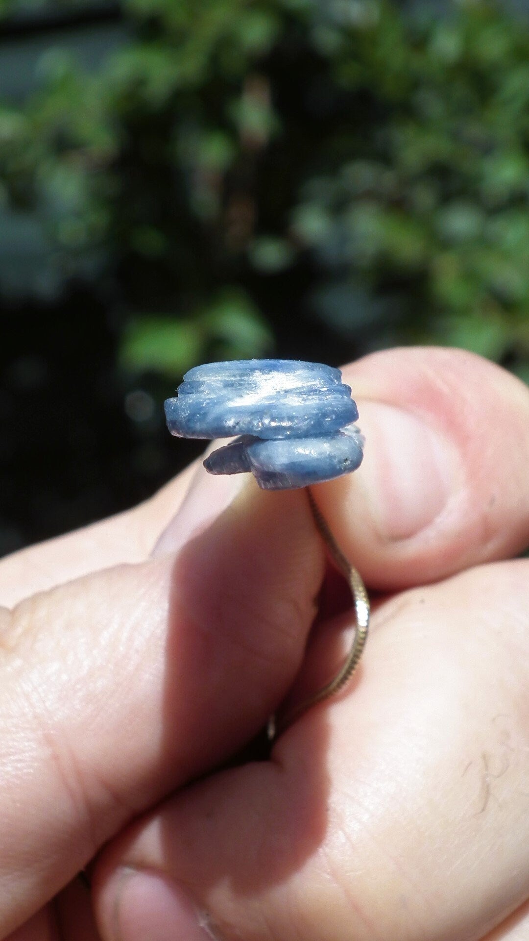 blue kyanite necklace / Polished Blue Kyanite