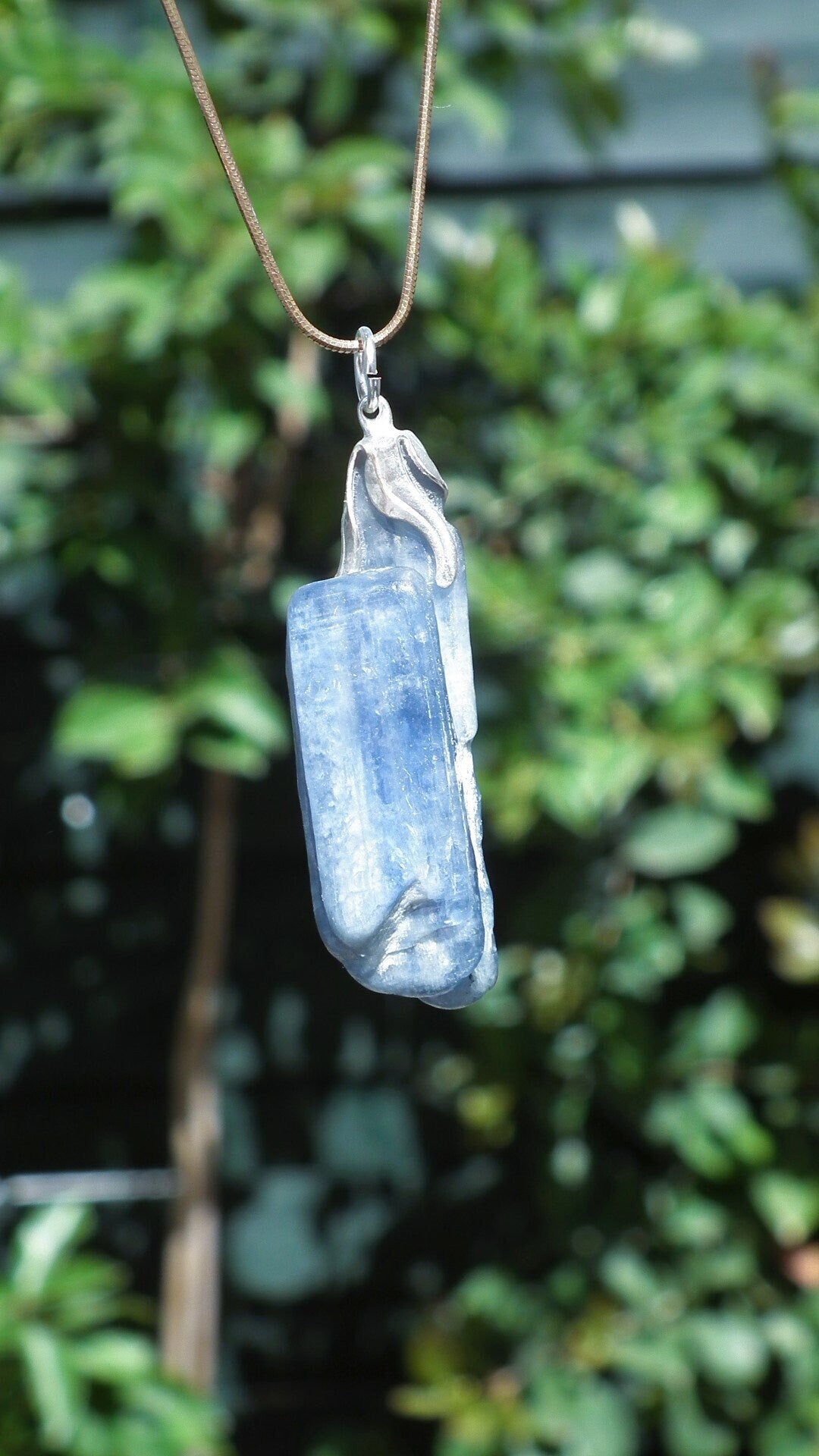 blue kyanite necklace / Polished Blue Kyanite