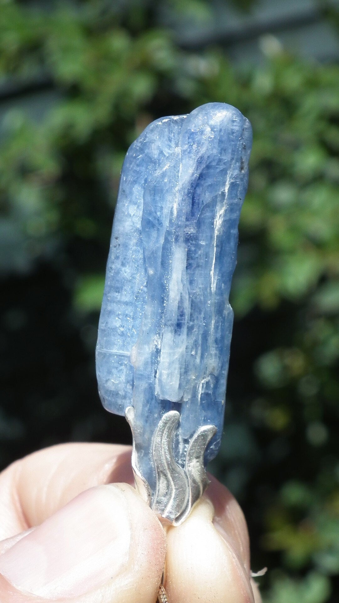 blue kyanite necklace / Polished Blue Kyanite