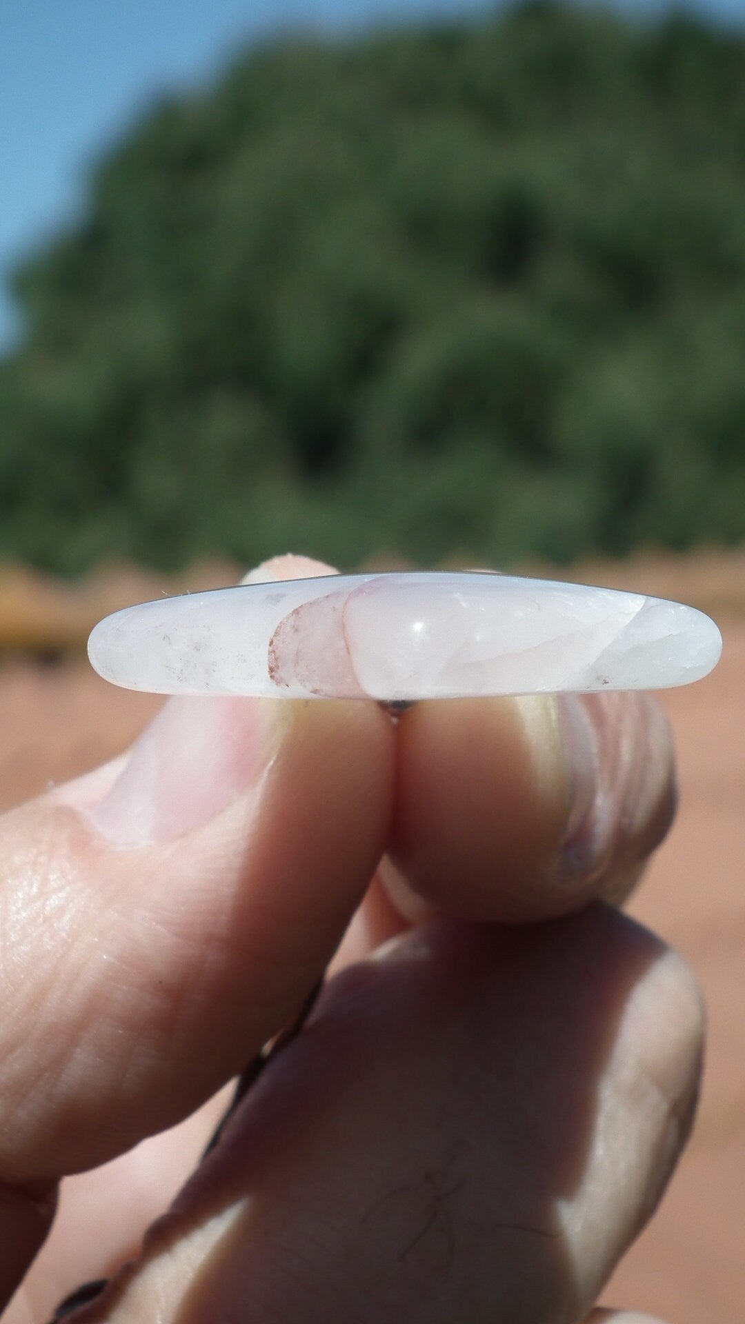 Golden Healer red pendant with sterling silver bail