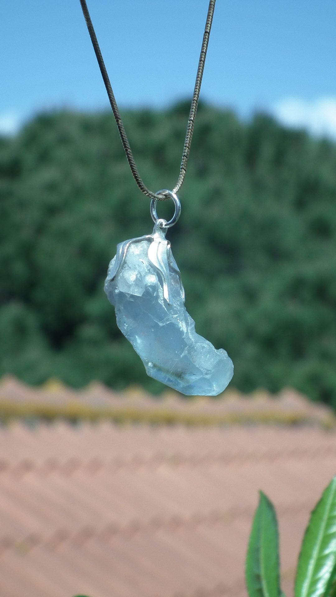 Celestite necklace / Celestite crystal / Blue celestite