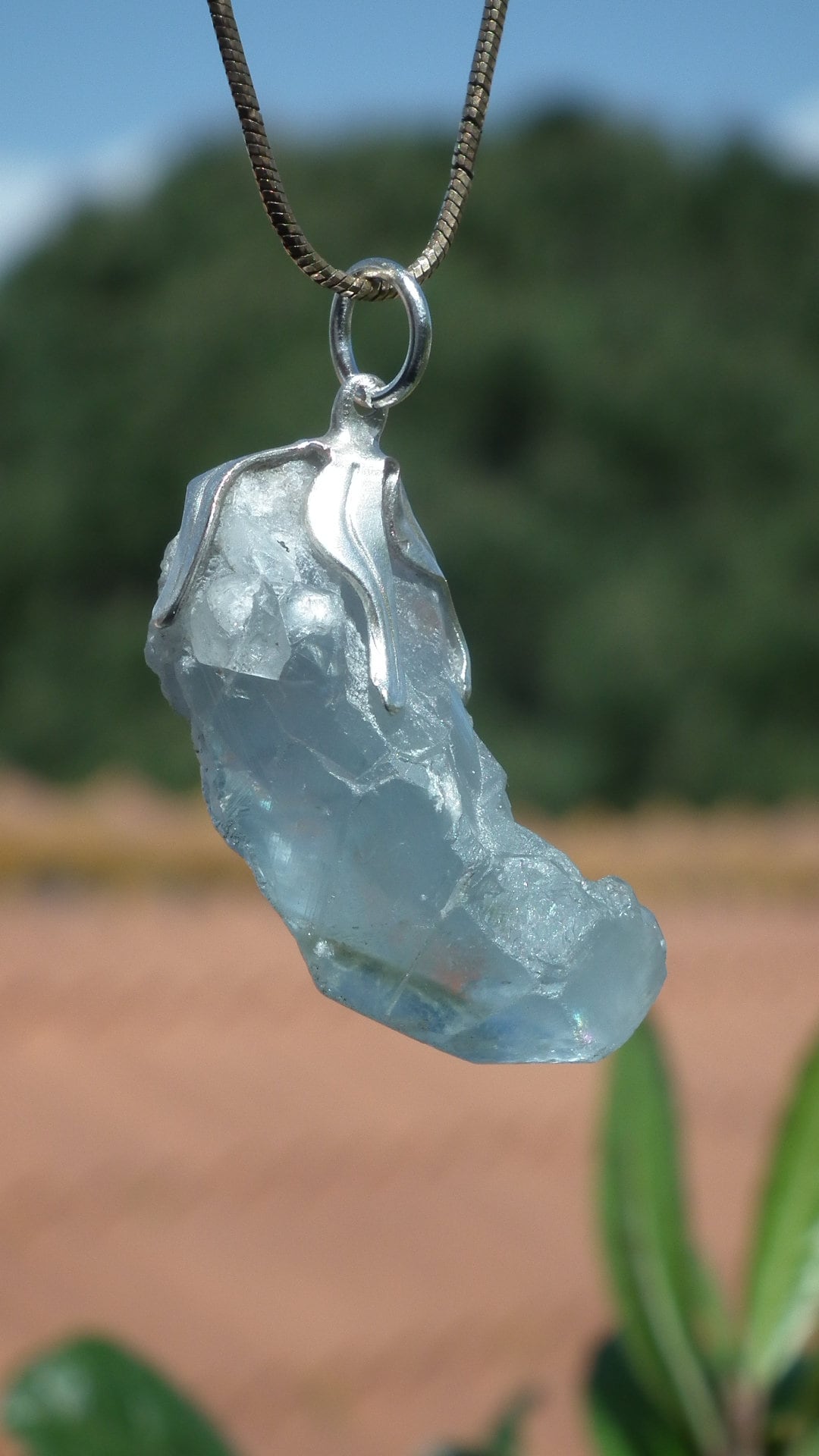 Celestite necklace / Celestite crystal / Blue celestite