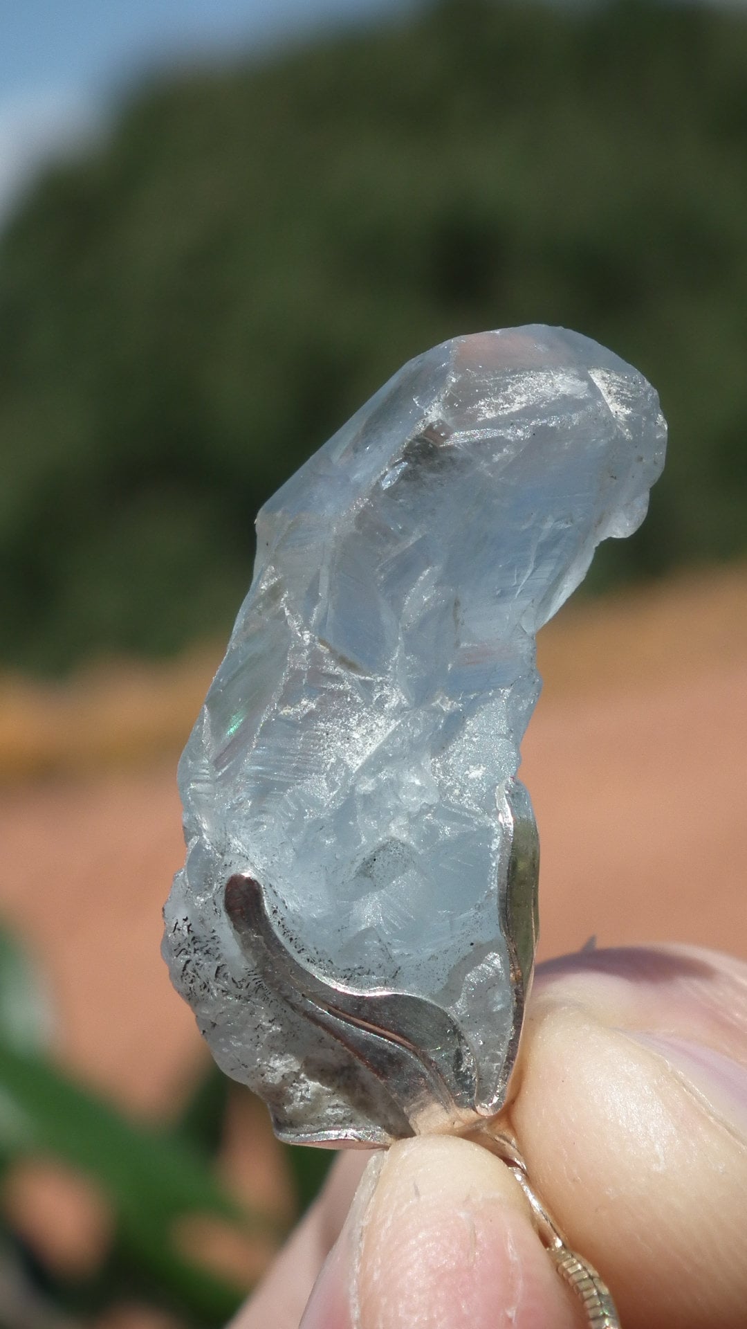 Celestite necklace / Celestite crystal / Blue celestite