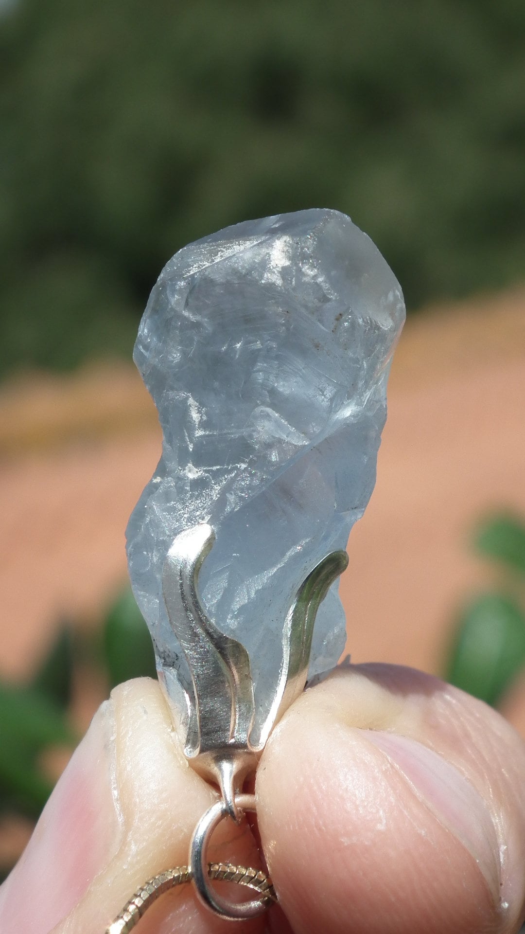 Celestite necklace / Celestite crystal / Blue celestite