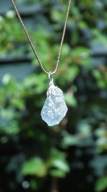 Celestite necklace / Celestite crystal / Blue celestite