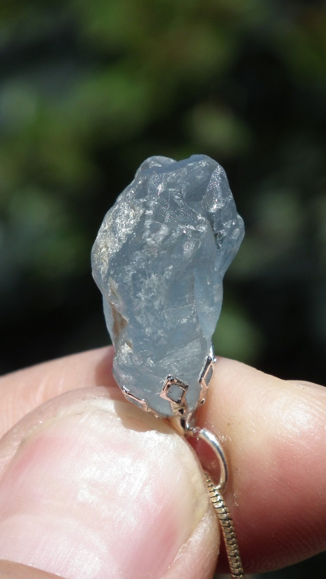 Celestite necklace / Celestite crystal / Blue celestite