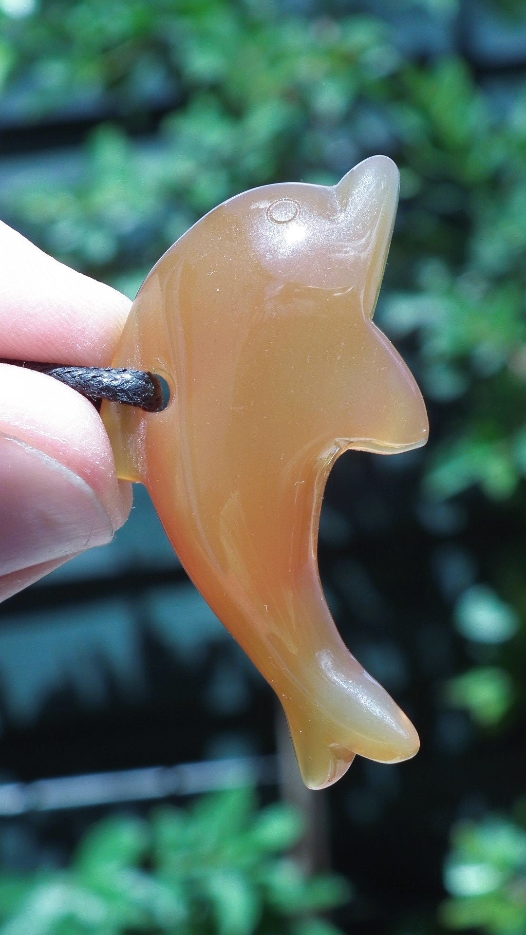 Carnelian dolphin necklace