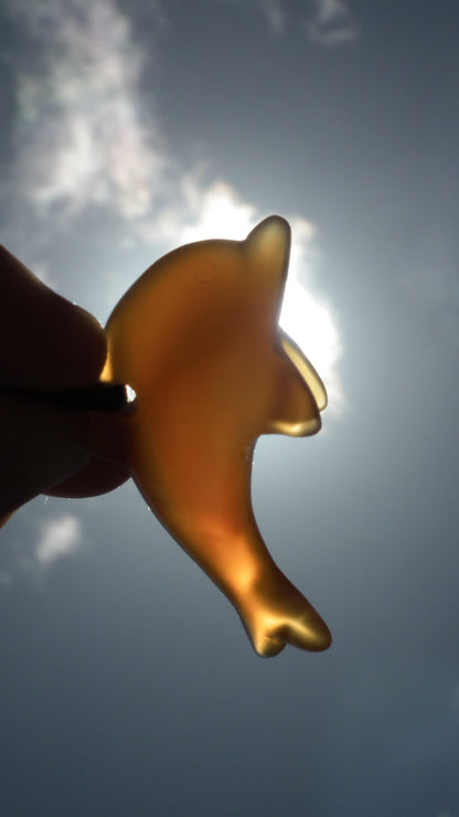 Carnelian dolphin necklace