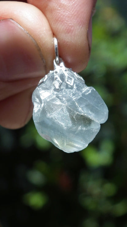 Celestite necklace / Celestite crystal / Blue celestite