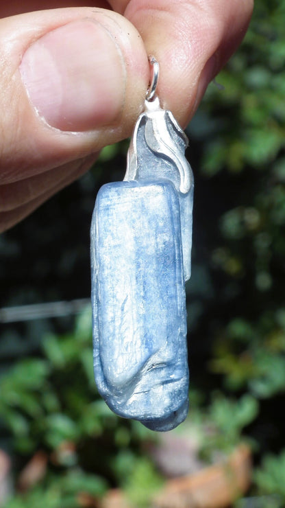 blue kyanite necklace / Polished Blue Kyanite