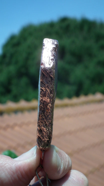 Raw ruby necklace / Electroformed copper / Ruby crystal