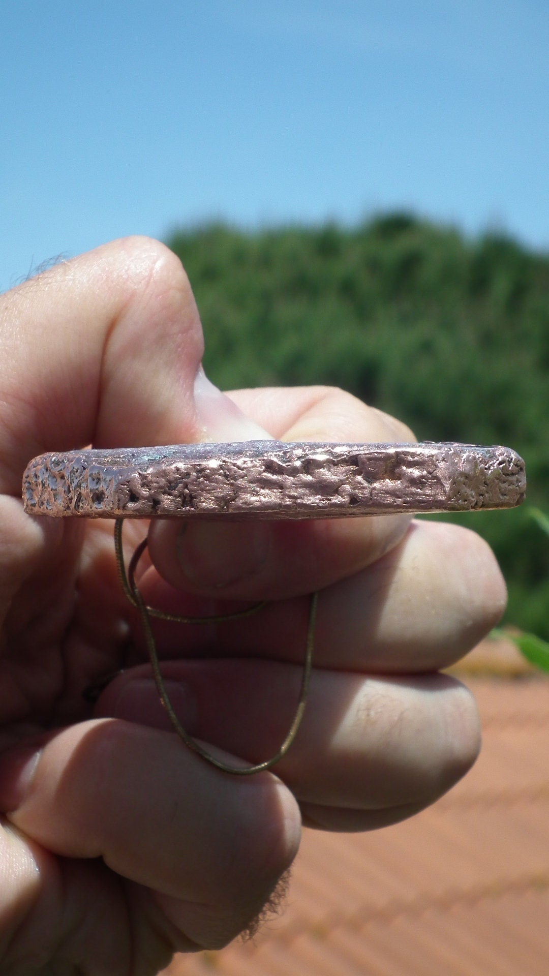 Raw ruby necklace / Electroformed copper / Ruby crystal