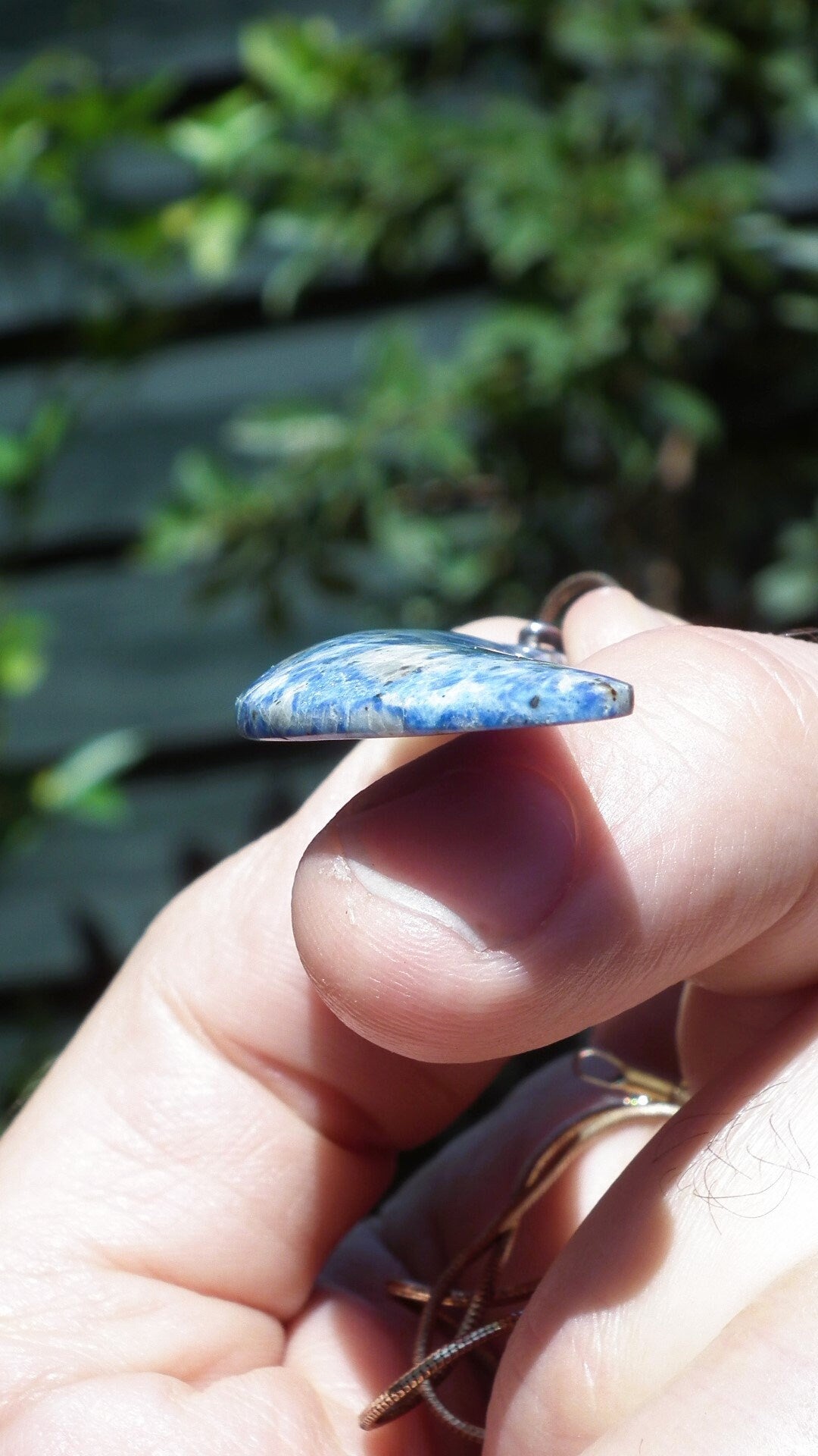 Lapis lazuli Necklace Moon with sterling silver