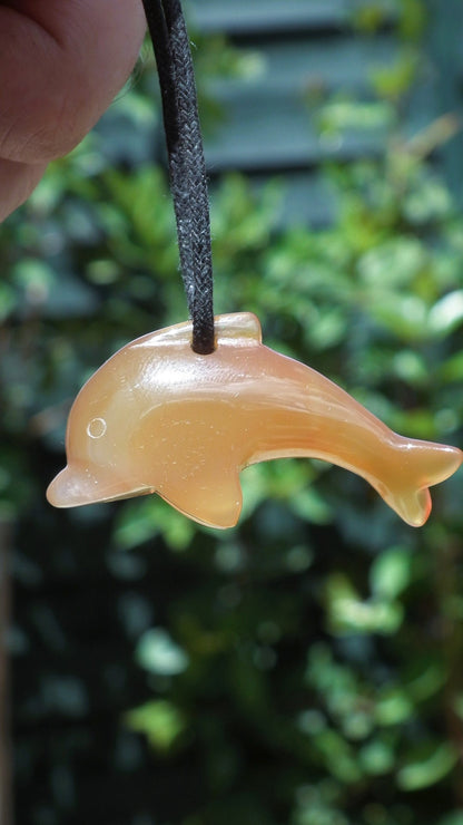 Carnelian dolphin necklace