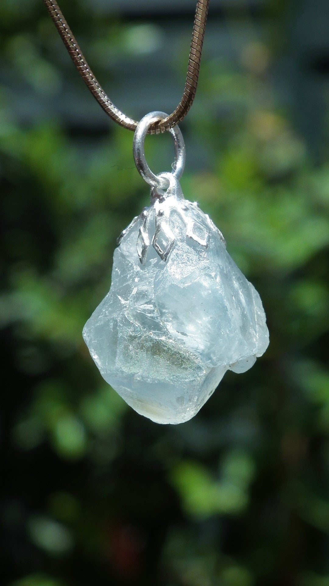 Celestite necklace / Celestite crystal / Blue celestite