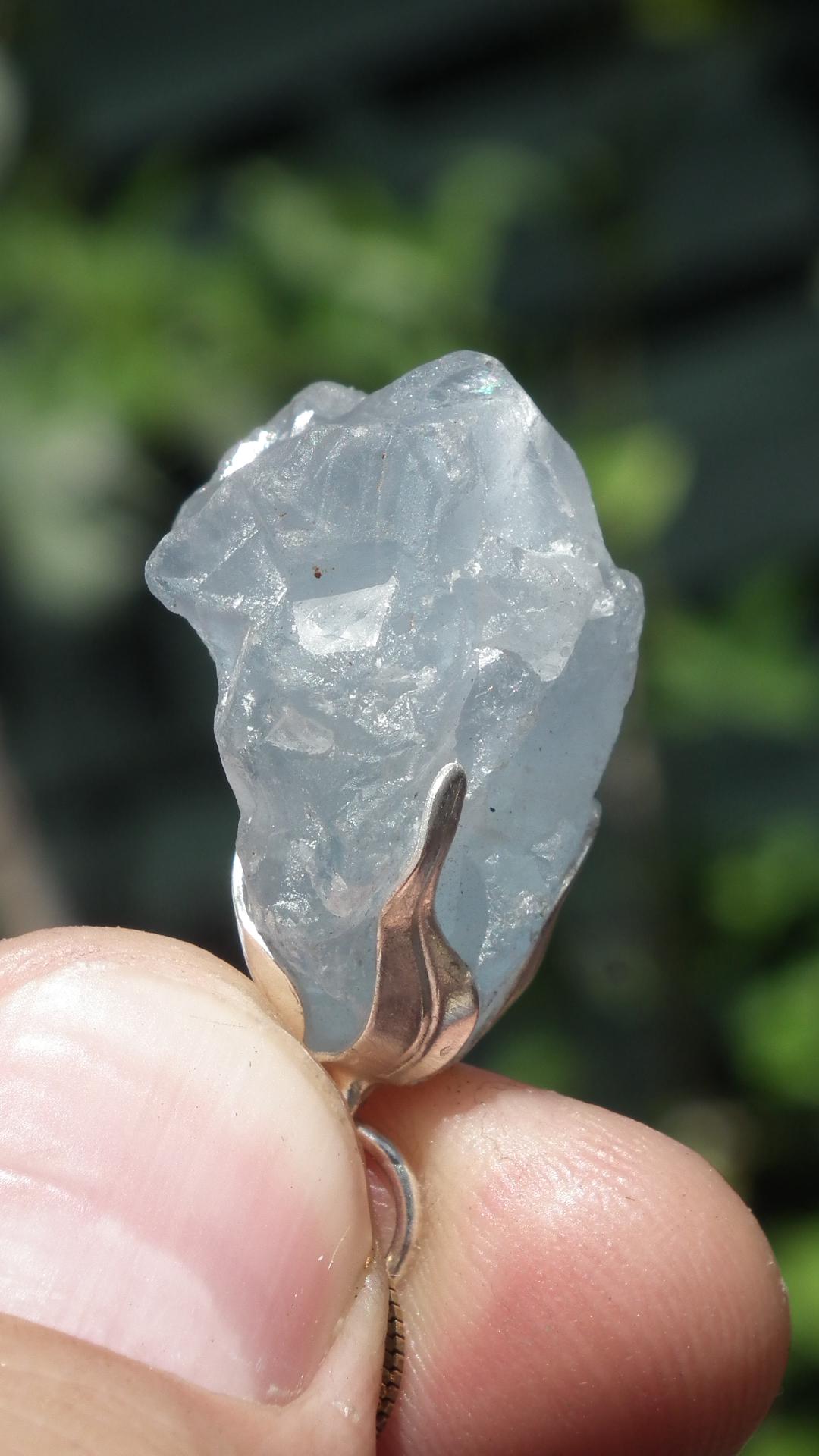 Celestite necklace / Celestite crystal / Blue celestite