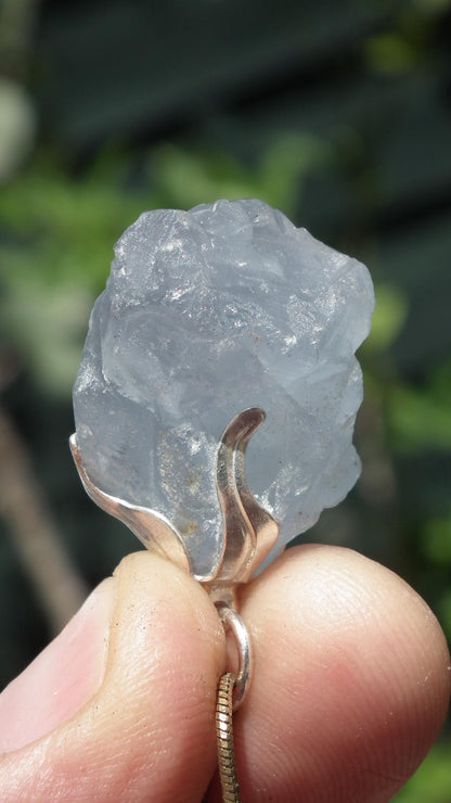 Celestite necklace / Celestite crystal / Blue celestite