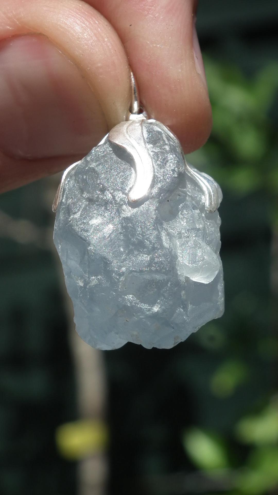 Celestite necklace / Celestite crystal / Blue celestite