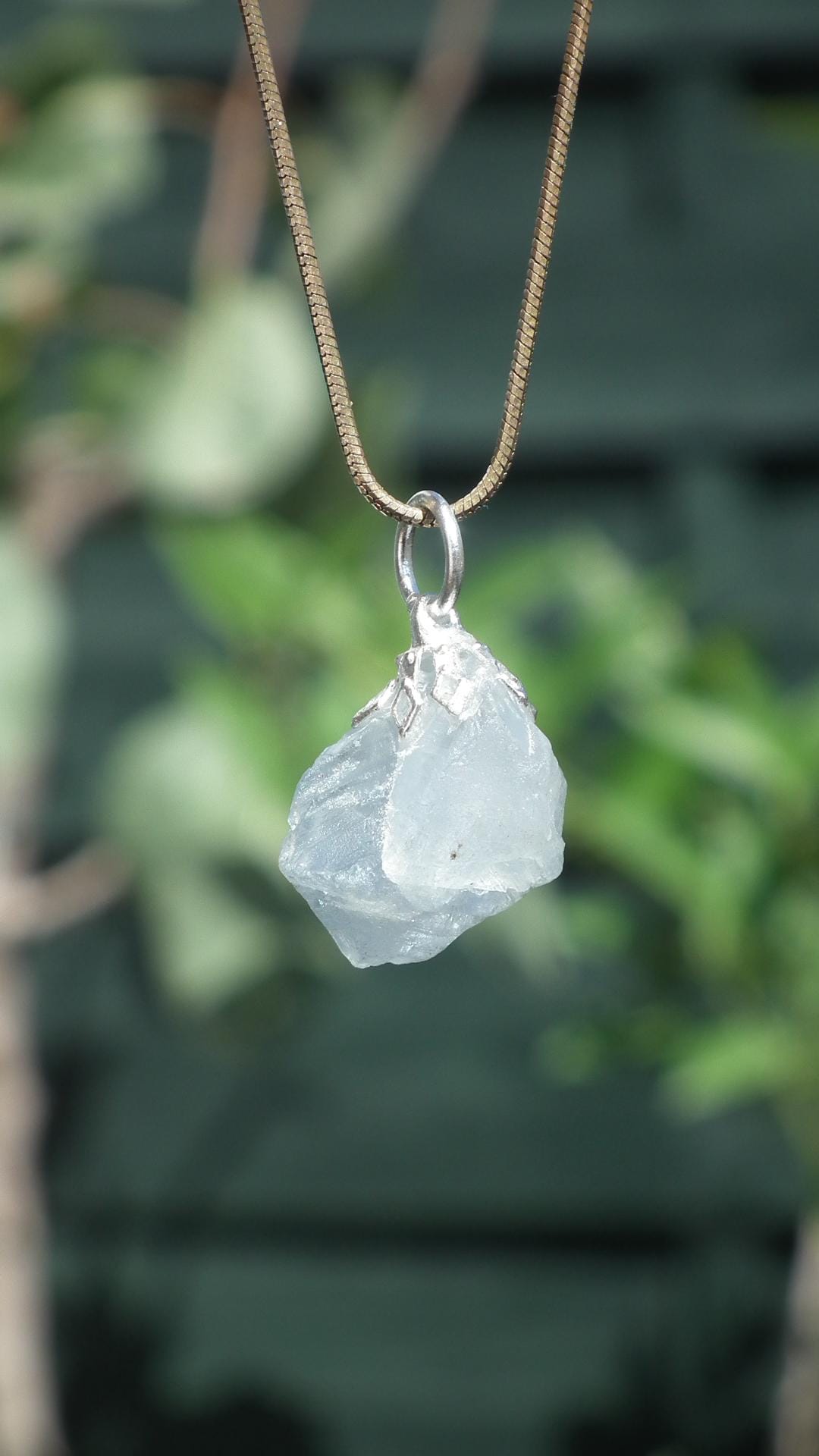 Celestite necklace / Celestite crystal / Blue celestite