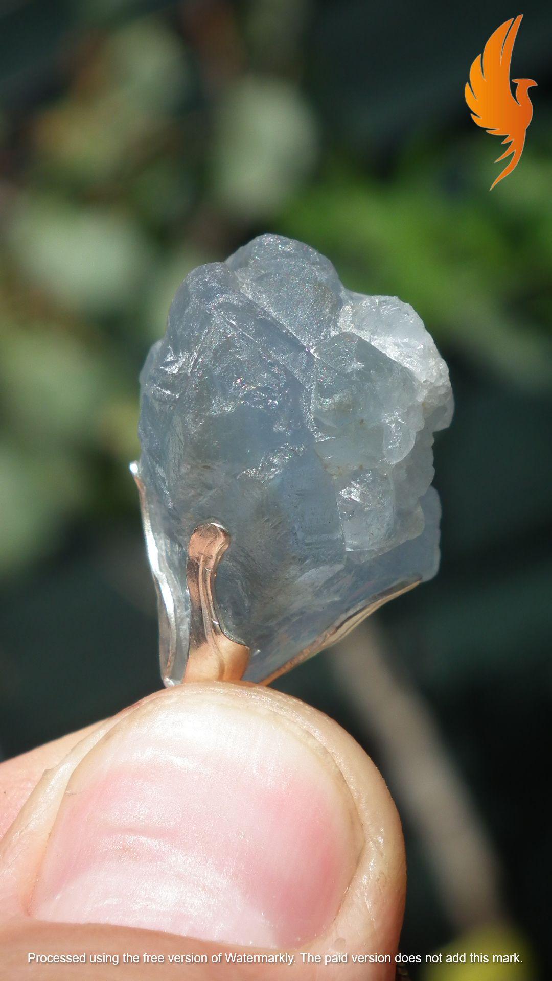 Celestite necklace / Celestite crystal / Blue celestite