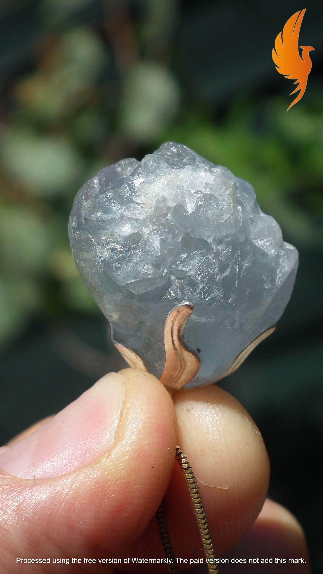 Celestite necklace / Celestite crystal / Blue celestite