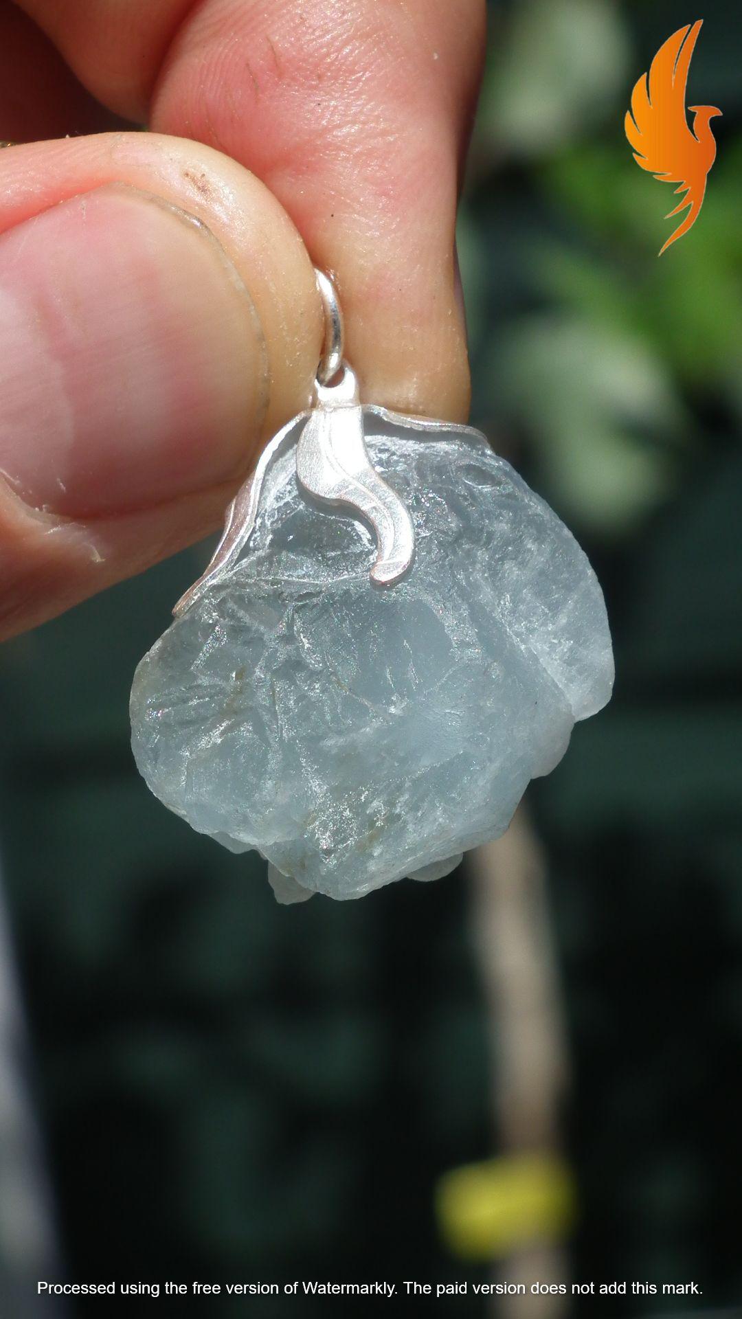 Celestite necklace / Celestite crystal / Blue celestite