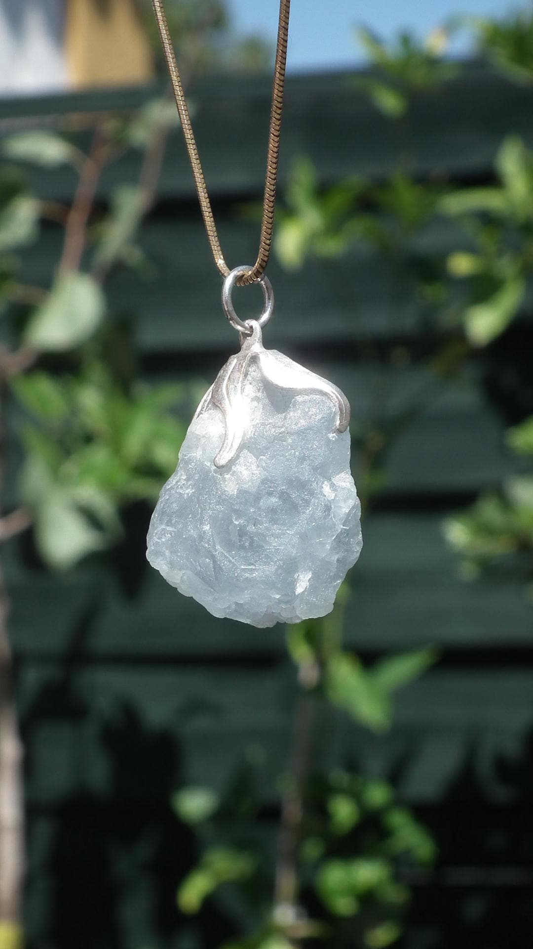 Celestite necklace / Celestite crystal / Blue celestite