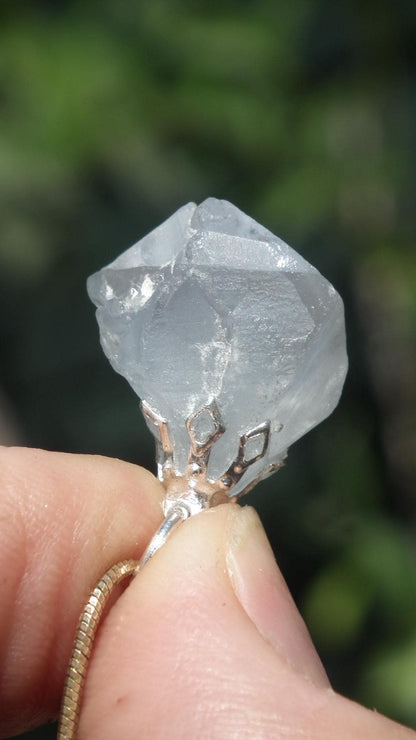 Celestite necklace / Celestite crystal / Blue celestite