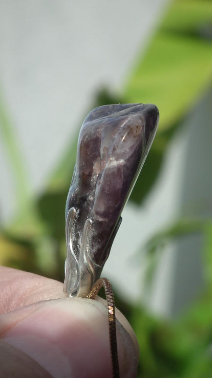 Super 7 pendant with silverplated bail