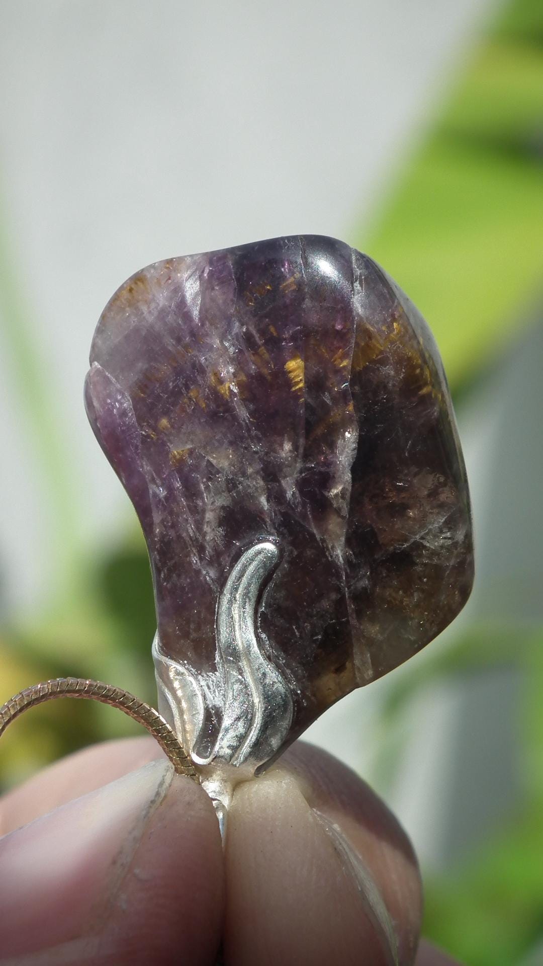 Super 7 pendant with silverplated bail