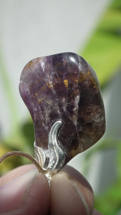 Super 7 pendant with silverplated bail