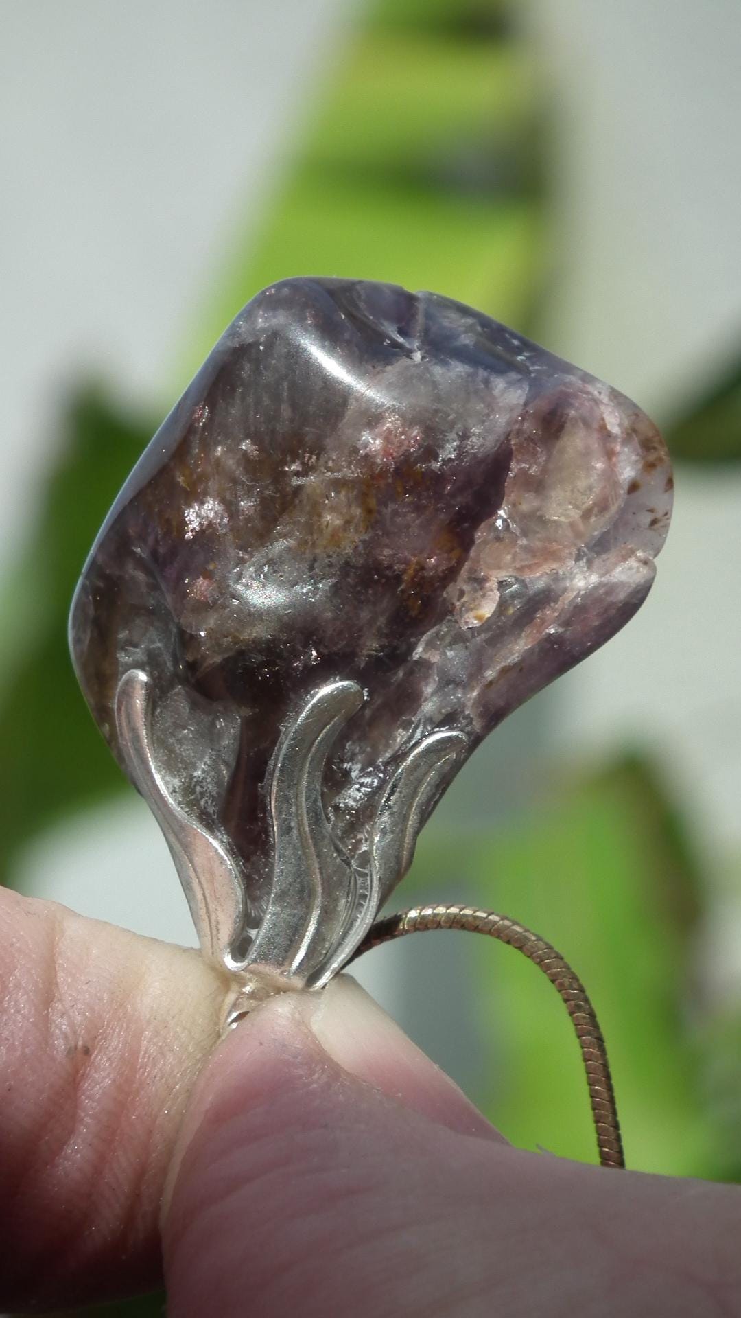 Super 7 pendant with silverplated bail