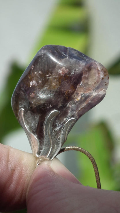 Super 7 pendant with silverplated bail