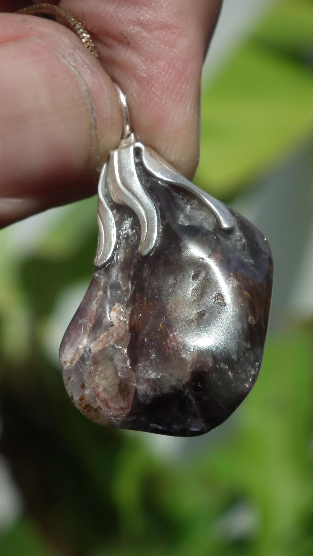 Super 7 pendant with silverplated bail