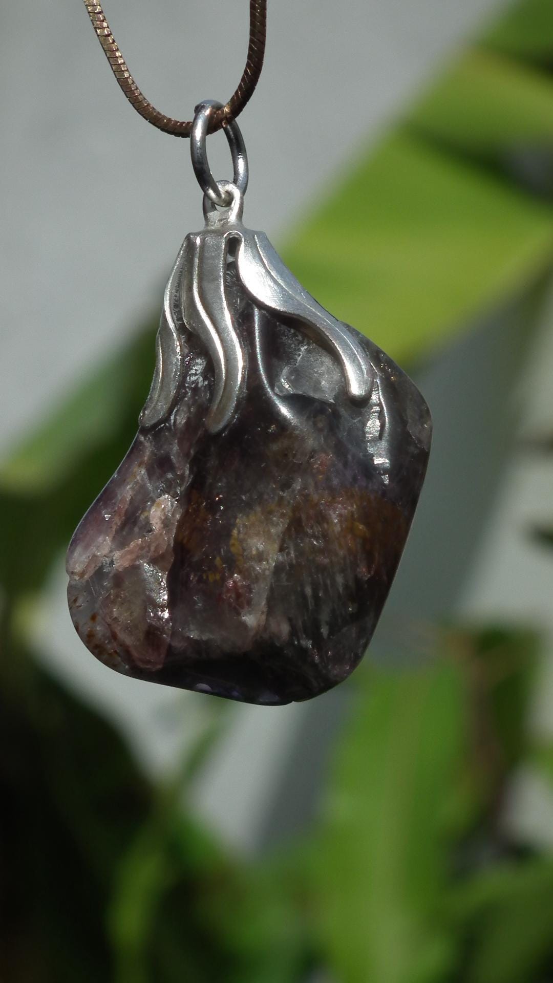 Super 7 pendant with silverplated bail