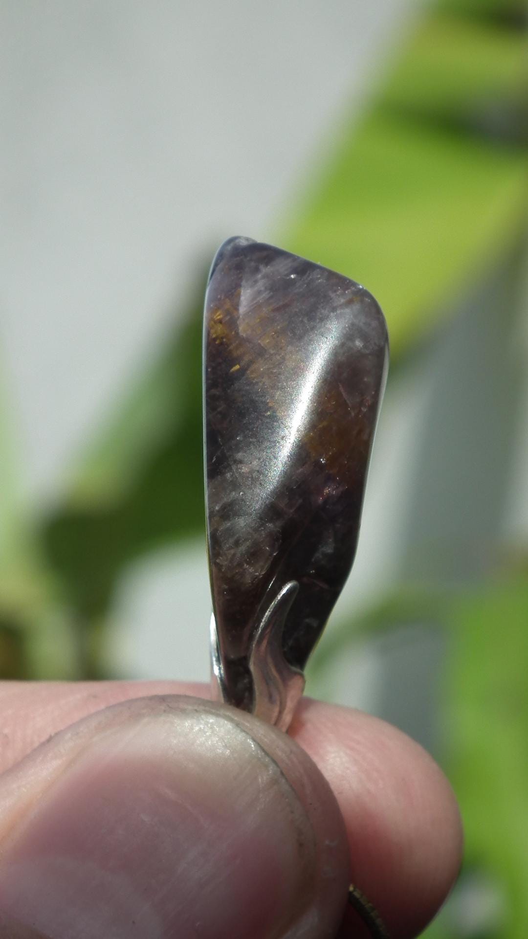 Super 7 pendant with silverplated bail