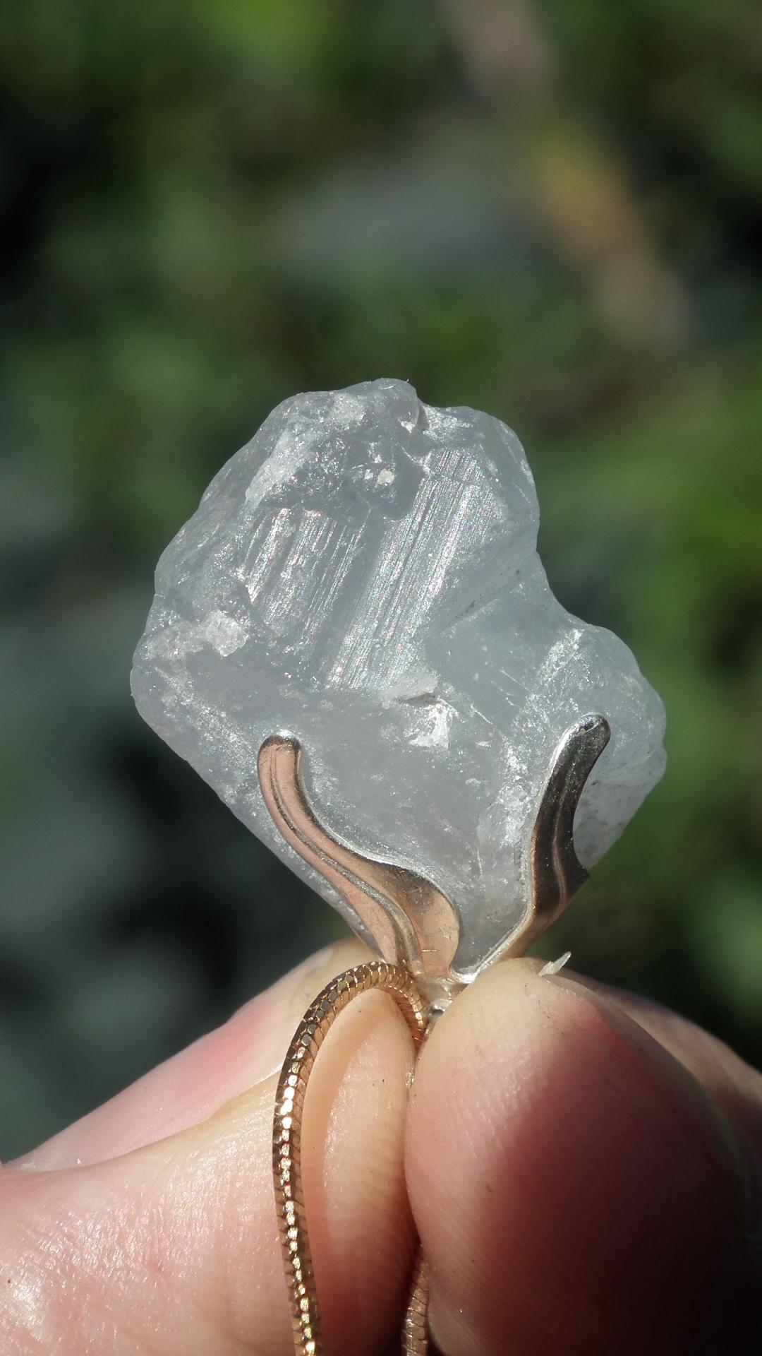 Celestite necklace / Celestite crystal / Blue celestite